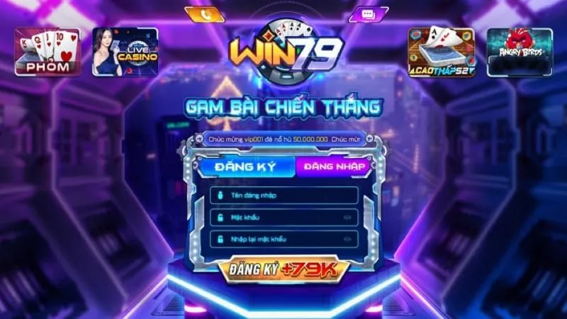 Điền thông tin đăng ký Win79